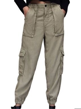 Allsaints Frieda Lightweight Cargo Olive Green Jogger Pants - Utility Style